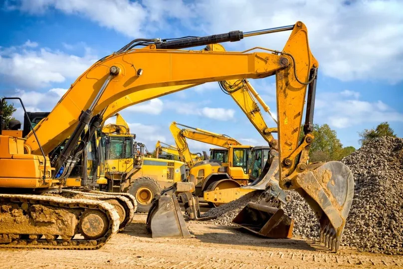 Excavators at a construction site